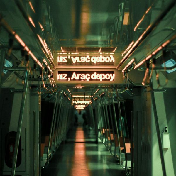 Bright neon light reflecting on a smooth training floor.